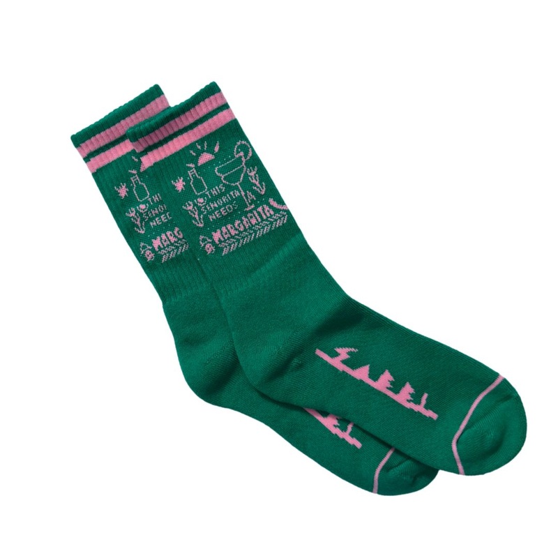 THE MARGIE SOCKS – GREEN & PINK S/M