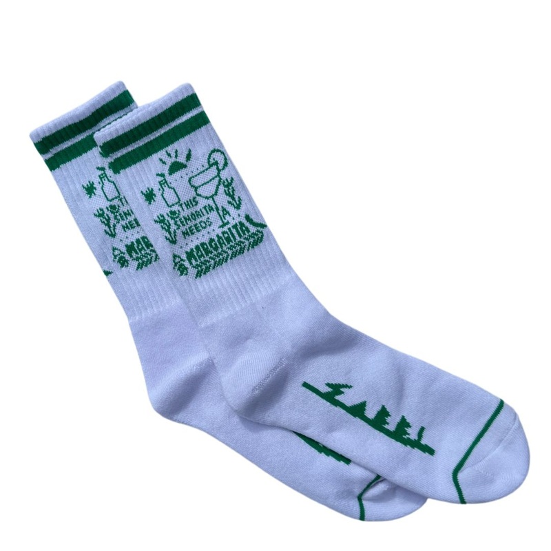 THE MARGIE SOCKS- WHITE & GREEN S/M