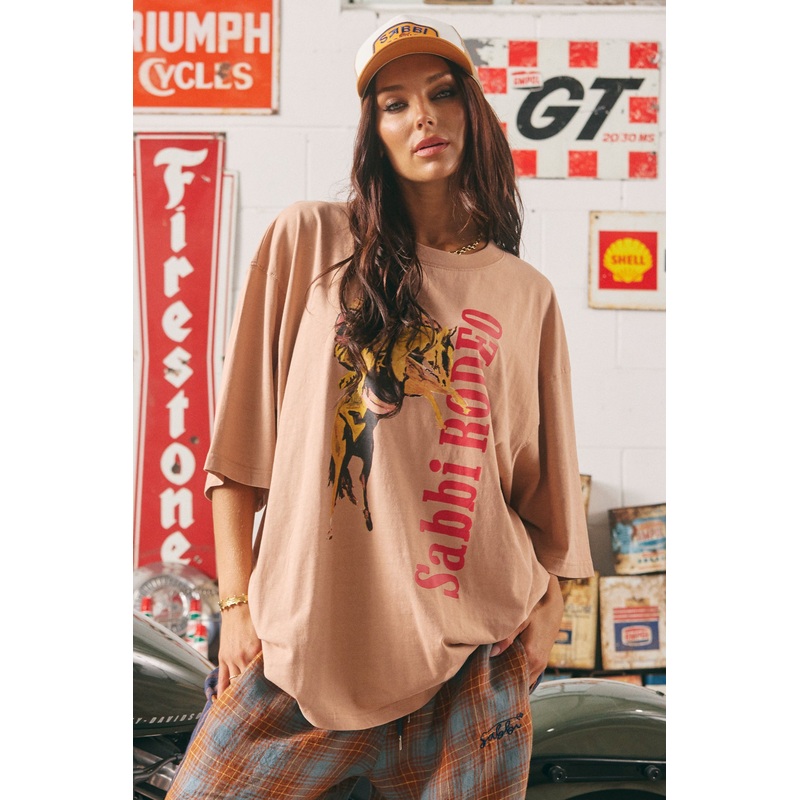 THE VERY OVERSIZED SABBI RODEO TEE – BLUSH XXS