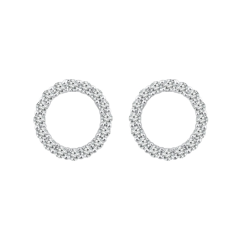 9ct White Gold Diamond Fashion Earrings