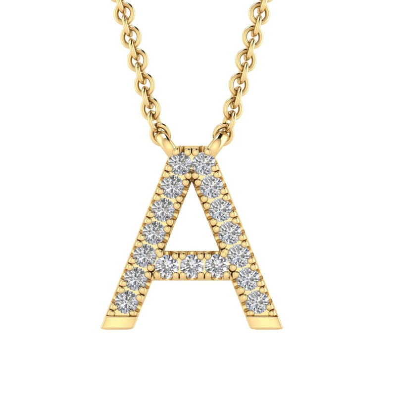 9ct Yellow Gold Diamond Initial ‘A’ Necklace