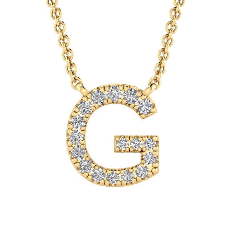 9ct Yellow Gold Diamond Initial ‘G’ Necklace
