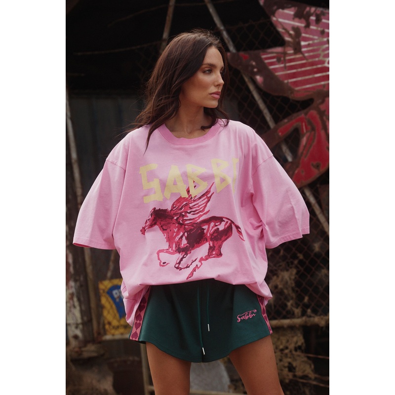 THE RAVING HEARTS MINI SHORTS – GREEN XS