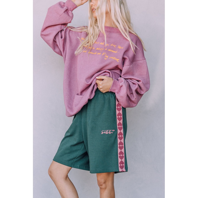 THE RAVING HEARTS SHORTS – GREEN XS