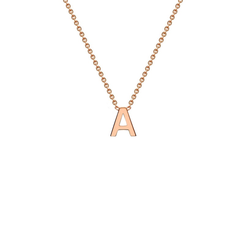9ct Rose Gold ‘A’ Initial Adjustable Letter Necklace 38/43cm