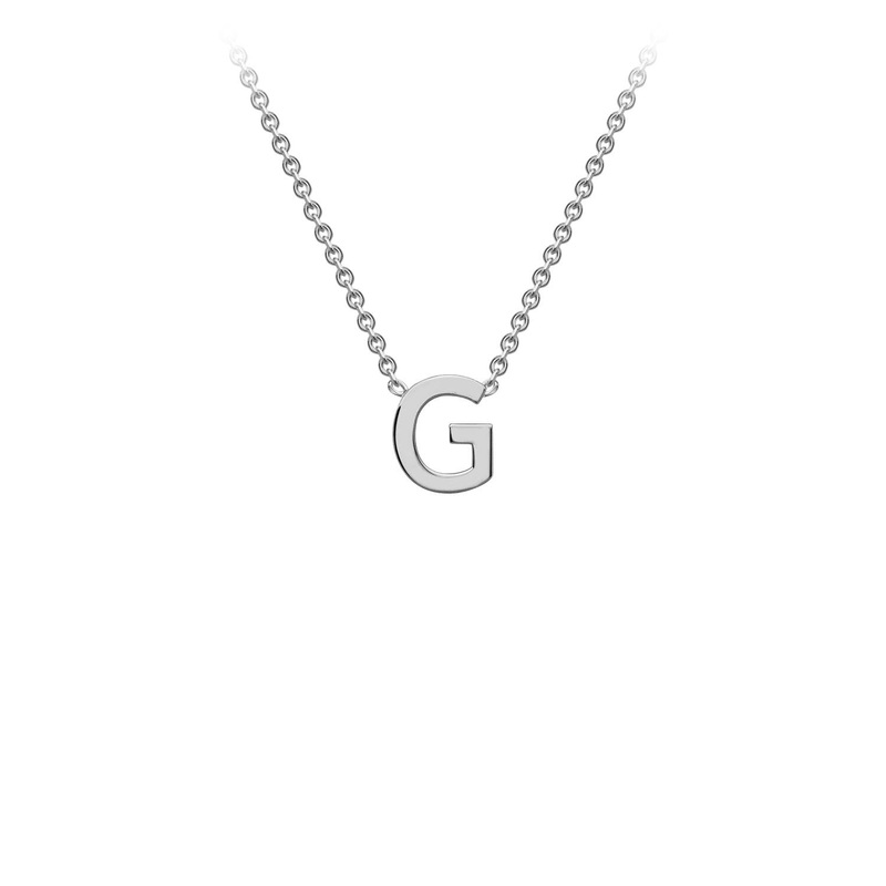 9ct White Gold ‘G’ Initial Adjustable Letter Necklace 38/43cm