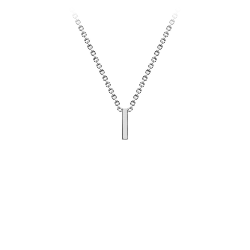 9ct White Gold ‘I’ Initial Adjustable Letter Necklace 38/43cm