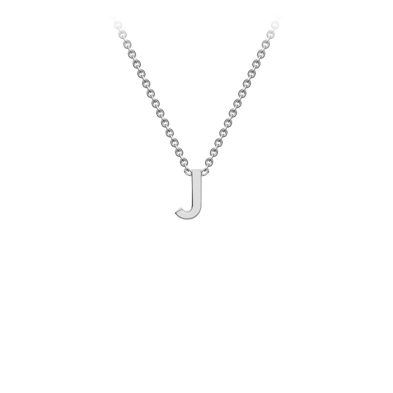 9ct White Gold ‘J’ Initial Adjustable Letter Necklace 38/43cm