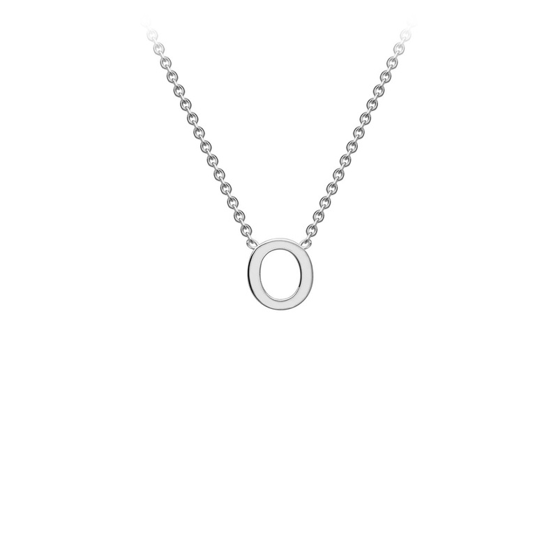 9ct White Gold ‘O’ Initial Adjustable Letter Necklace 38/43cm