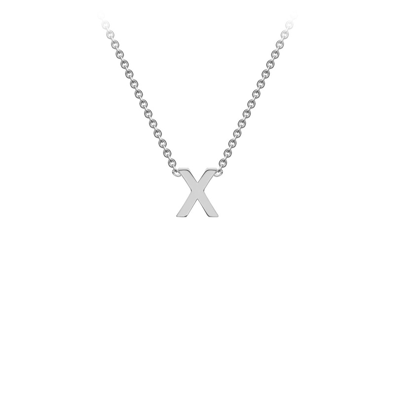 9ct White Gold ‘X’ Initial Adjustable Letter Necklace 38/43cm