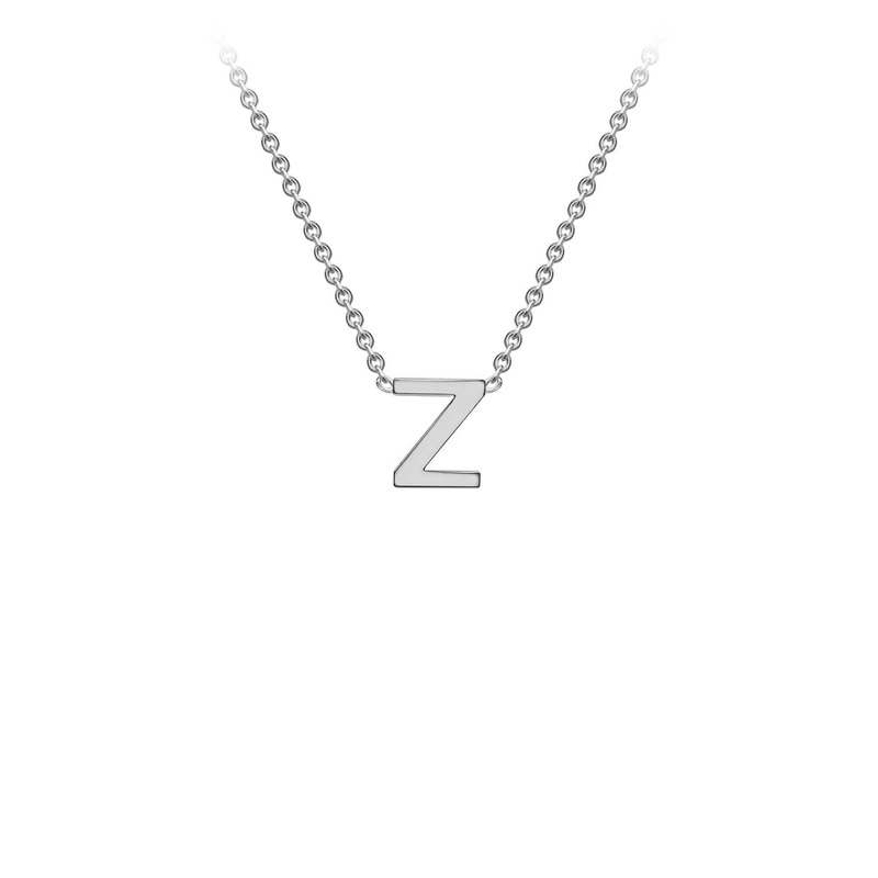 9ct White Gold ‘Z’ Initial Adjustable Letter Necklace 38/43cm