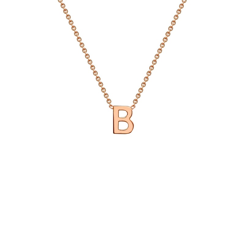 9ct Rose Gold ‘B’ Initial Adjustable Letter Necklace 38/43cm