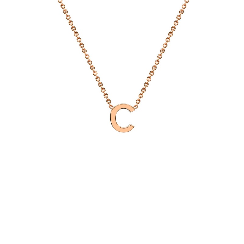 9ct Rose Gold ‘C’ Initial Adjustable Letter Necklace 38/43cm