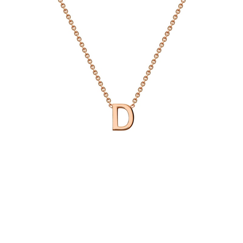 9ct Rose Gold ‘D’ Initial Adjustable Letter Necklace 38/43cm