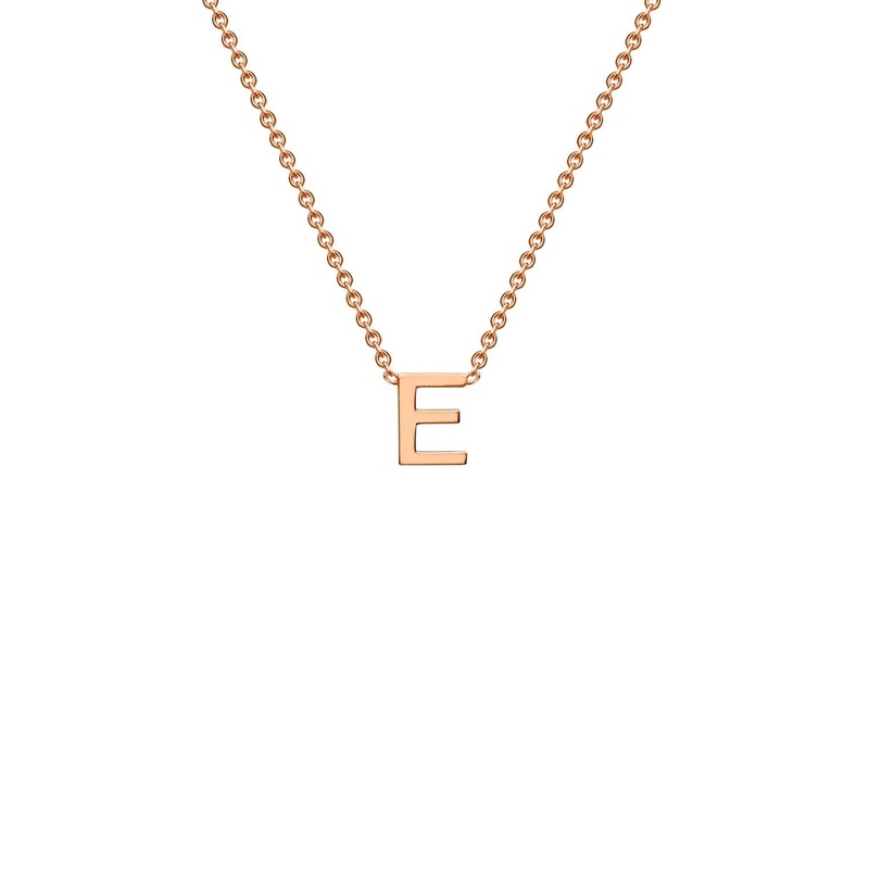 9ct Rose Gold ‘E’ Initial Adjustable Letter Necklace 38/43cm