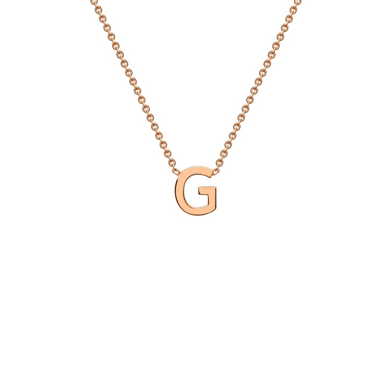 9ct Rose Gold ‘G’ Initial Adjustable Letter Necklace 38/43cm