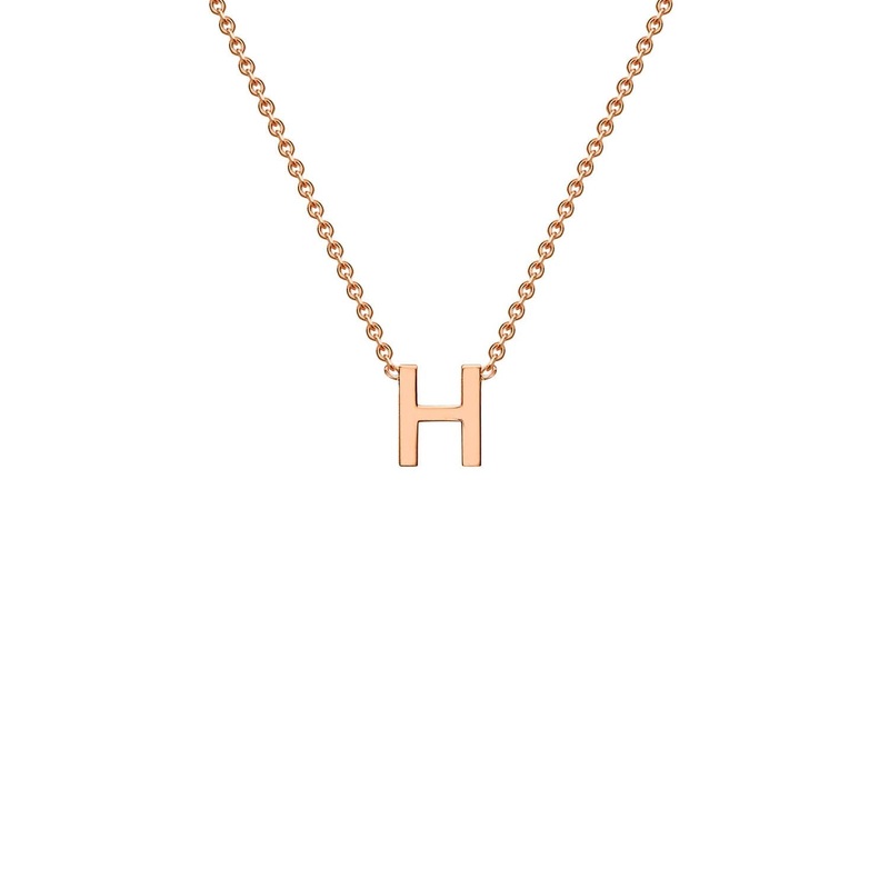 9ct Rose Gold ‘H’ Initial Adjustable Letter Necklace 38/43cm