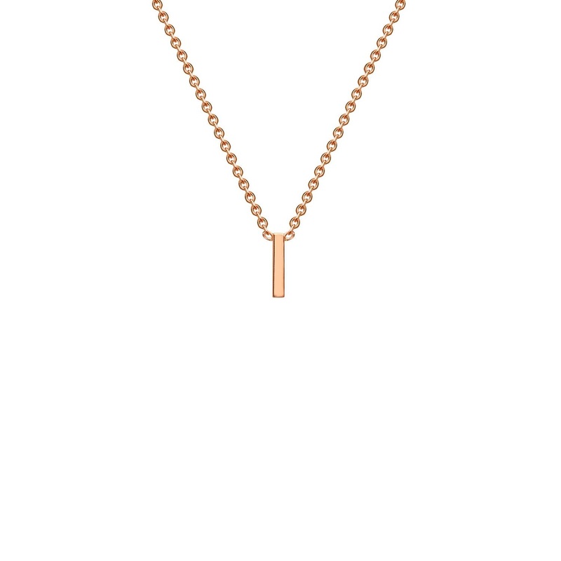 9ct Rose Gold ‘I’ Initial Adjustable Letter Necklace 38/43cm