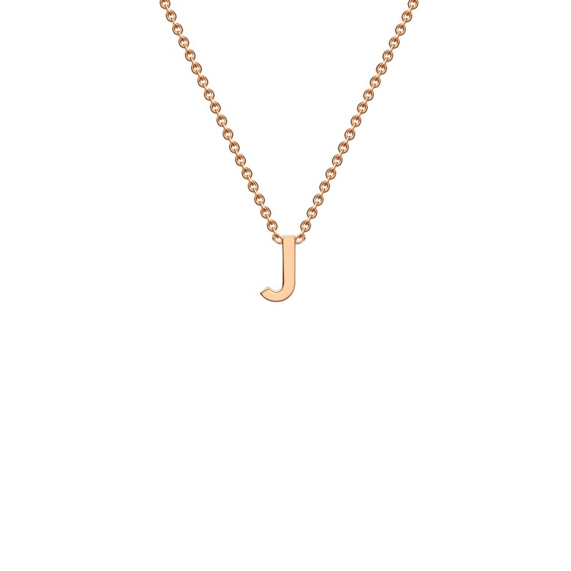 9ct Rose Gold ‘J’ Initial Adjustable Letter Necklace 38/43cm