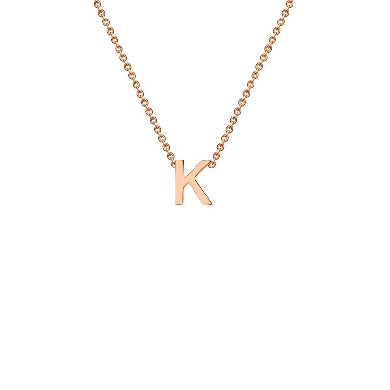 9ct Rose Gold ‘K’ Initial Adjustable Letter Necklace 38/43cm