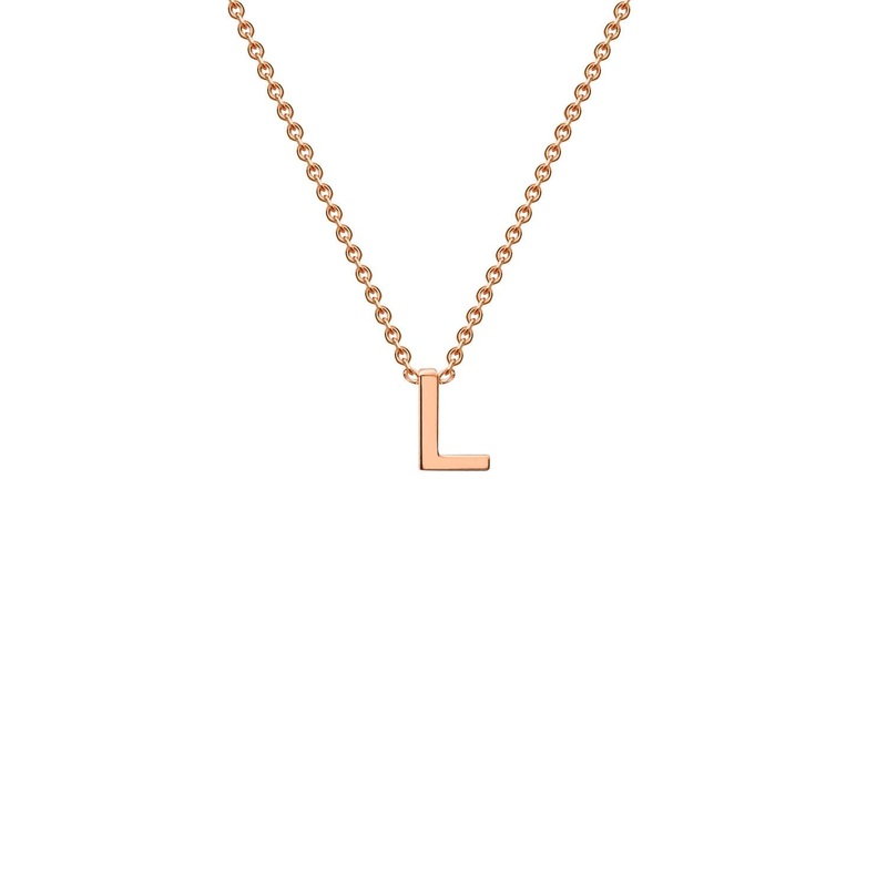 9ct Rose Gold ‘L’ Initial Adjustable Letter Necklace 38/43cm