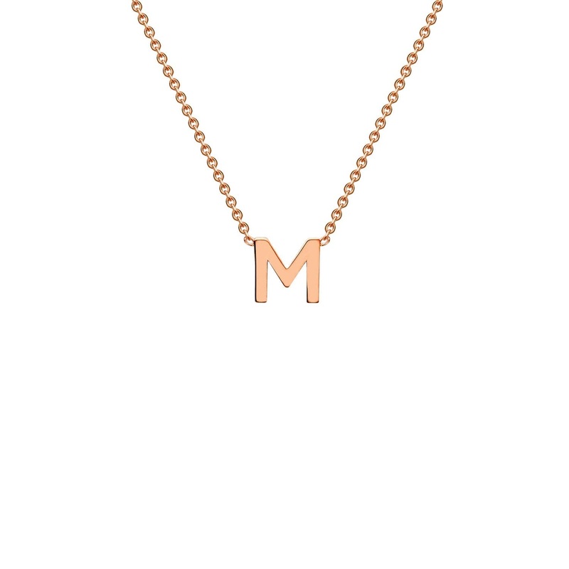 9ct Rose Gold ‘M’ Initial Adjustable Letter Necklace 38/43cm