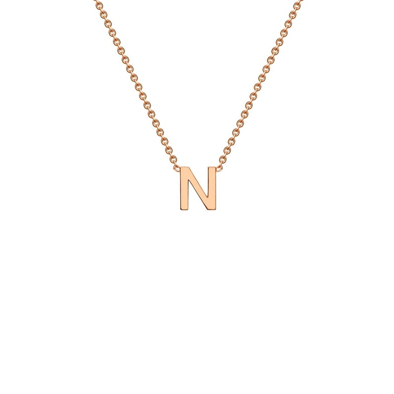9ct Rose Gold ‘N’ Initial Adjustable Letter Necklace 38/43cm