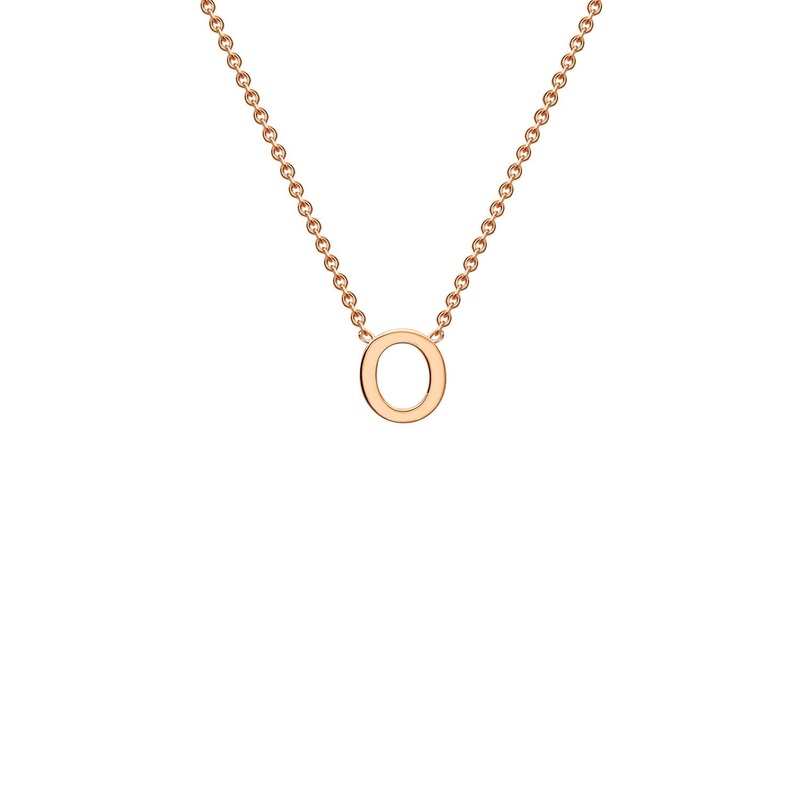 9ct Rose Gold ‘O’ Initial Adjustable Letter Necklace 38/43cm