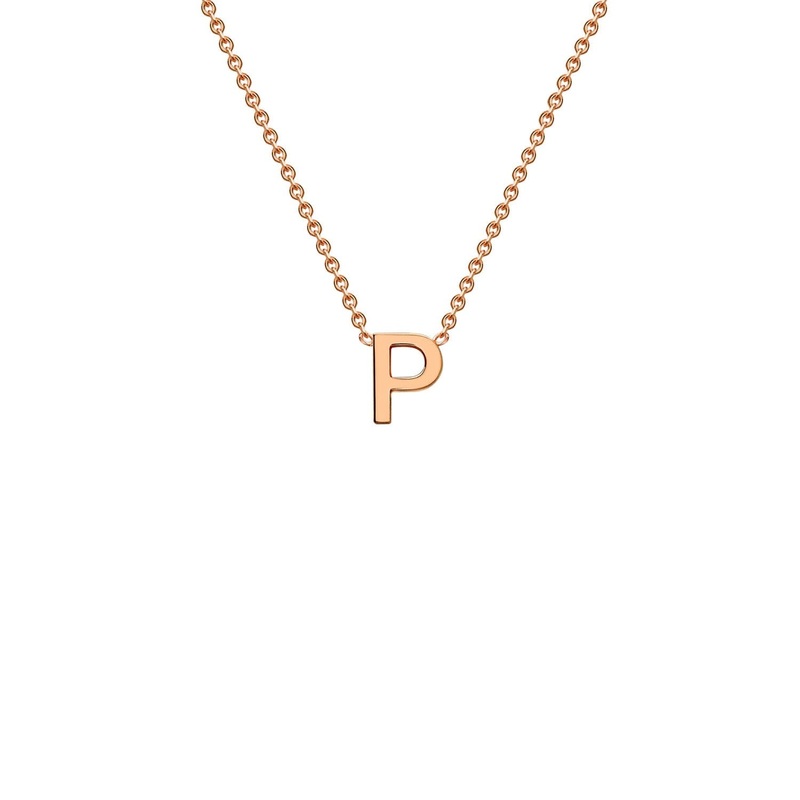 9ct Rose Gold ‘P’ Initial Adjustable Letter Necklace 38/43cm