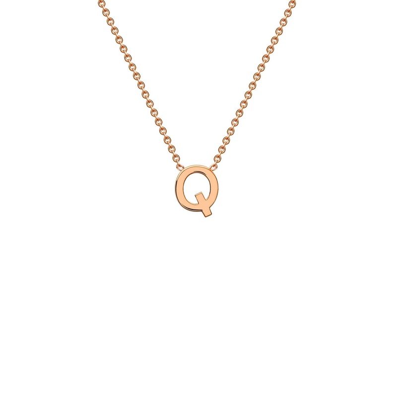 9ct Rose Gold ‘Q’ Initial Adjustable Letter Necklace 38/43cm