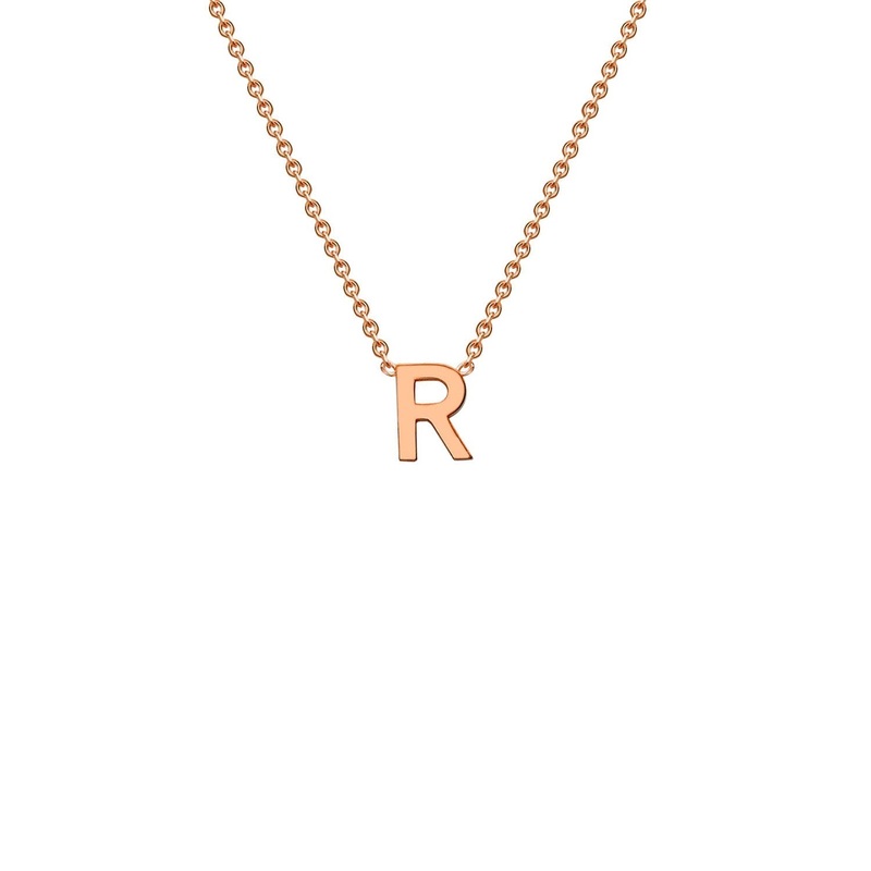 9ct Rose Gold ‘R’ Initial Adjustable Letter Necklace 38/43cm