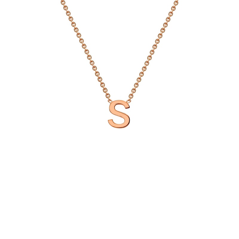 9ct Rose Gold ‘S’ Initial Adjustable Letter Necklace 38/43cm