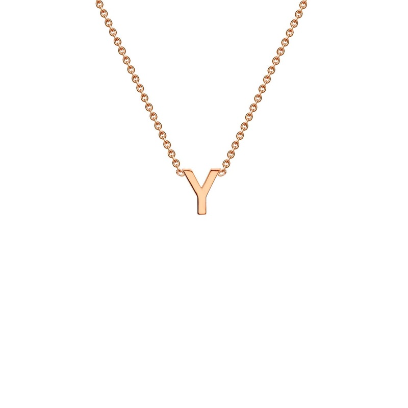 9ct Rose Gold ‘Y’ Initial Adjustable Letter Necklace 38/43cm