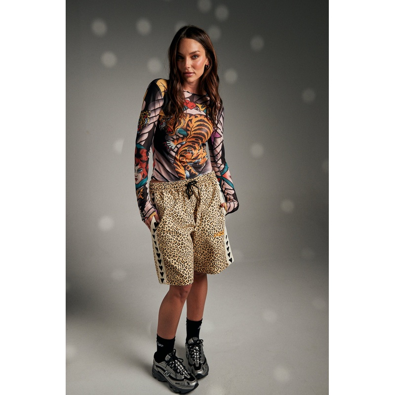 HEART BREAKER JORTS – LEOPARD PRINT XS