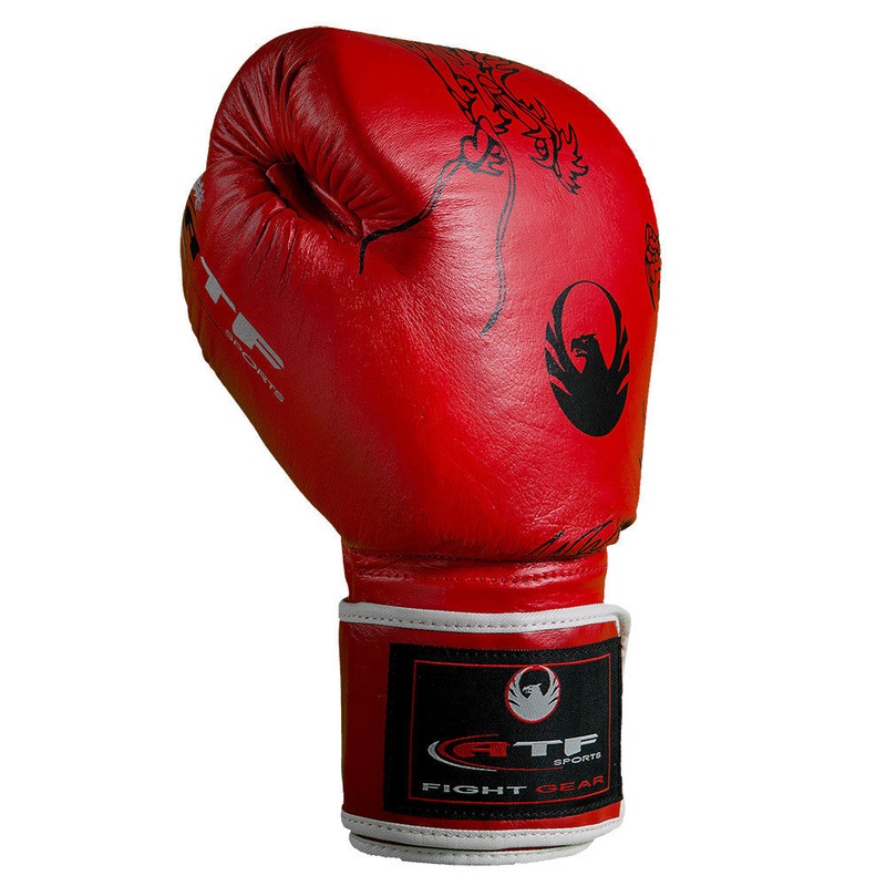 Leather Boxing Gloves RED 12OZ
