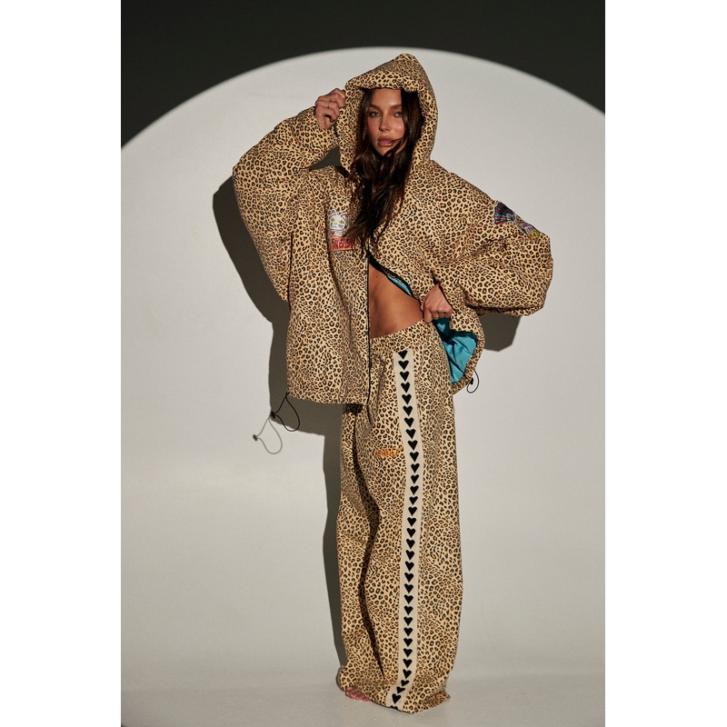 RAVING HEARTS PANTS – DRILL LEOPARD XS