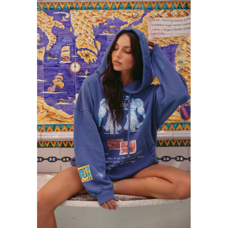 THE LOVE NOTES GREECE HOODIE – NAVY BLUE XXS