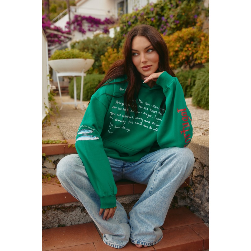 THE LOVE NOTES PORTUGAL HOODIE – GREEN XXS