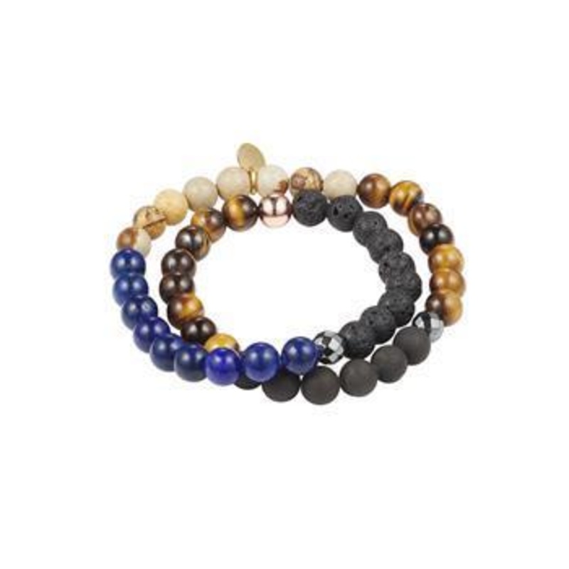 Cudworth Double Wrap Multi Stone Beaded Bracelet