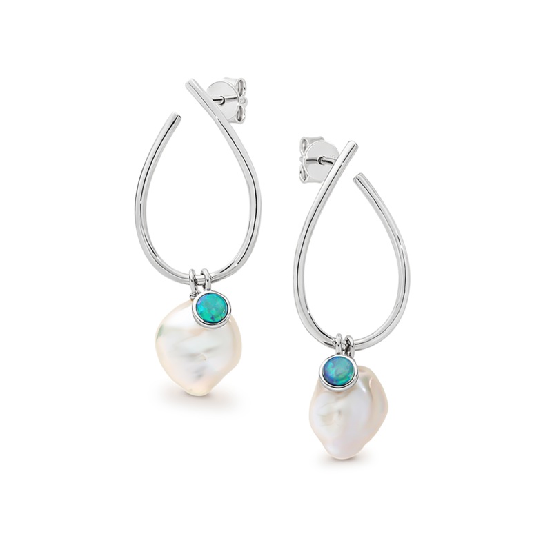 Keshi & Opal Stud Earrings