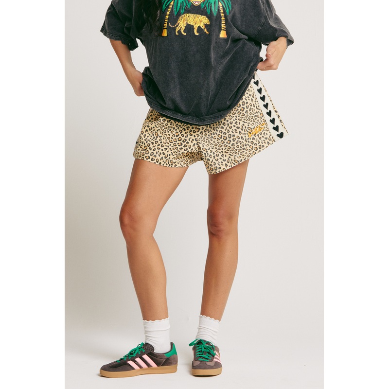 LEOPARD DRILL MINI SHORTS XS