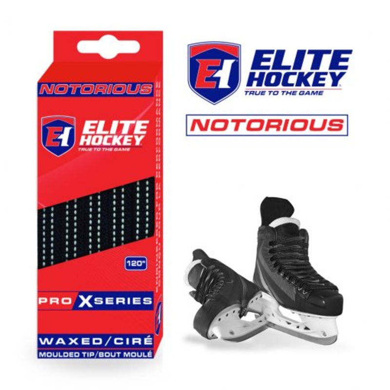 PRO X SERIES BLACK/WHITE HOCKEY LACES 72″