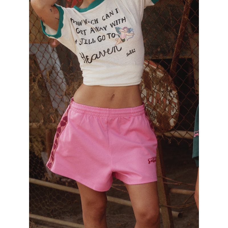 THE RAVING HEARTS MINI SHORTS – PINK XS