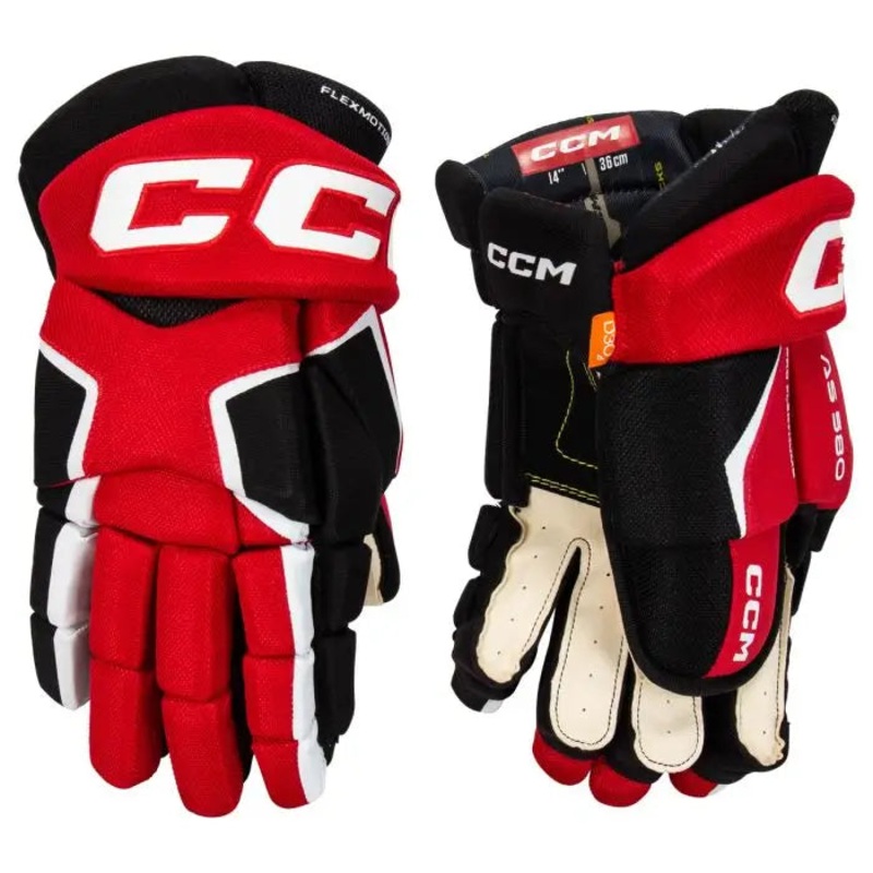 Tacks AS 580 Senior Hockey Gloves BLACK/RED/WHITE 13″