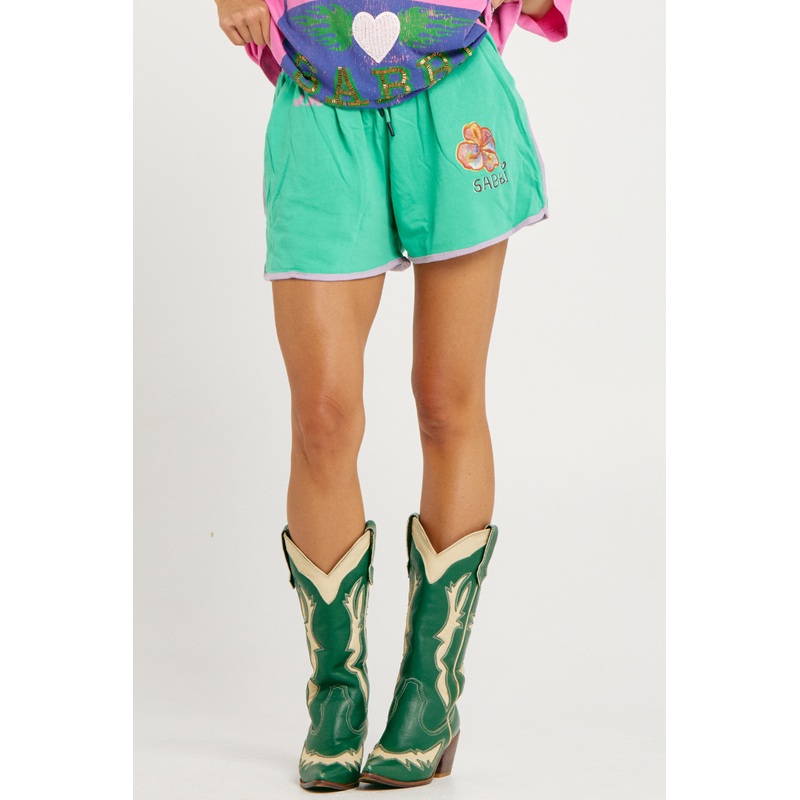 THE ROUND ROLLA SHORTS – YOU’RE BEAUTIFUL – GREEN XS