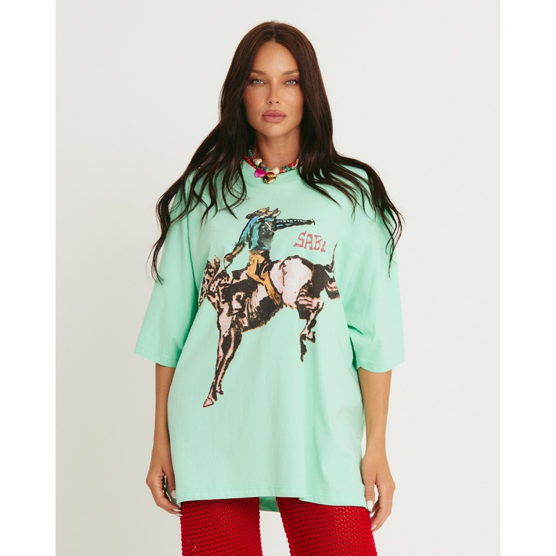 THE VERY OVERSIZED BRUMBY TEE – MINT XXS