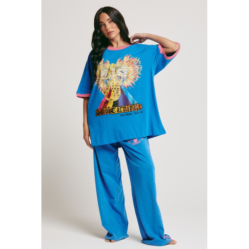 THE VERY OVERSIZED CARNIVALE TEE – BLUE XXS
