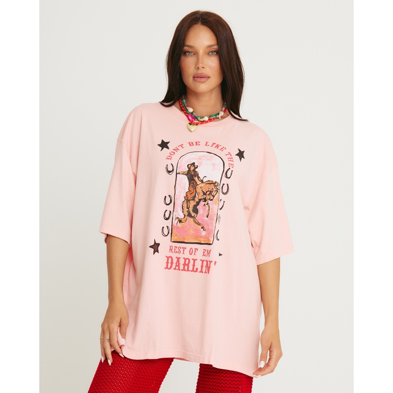 THE VERY OVERSIZED DARLIN TEE – PINK XXS