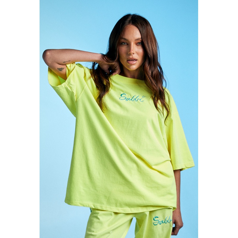 THE VERY OVERSIZED STANDOUT TEE – FLURO LEMON XXS