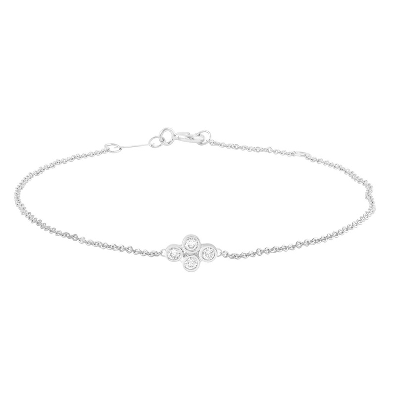 9ct White Gold 0.15ct+ Diamond Bracelet